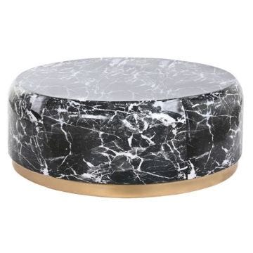 Table basse moderne noir doré aluminium fer 120 cm - Marque - Modèle - Couleur principale: Blanc