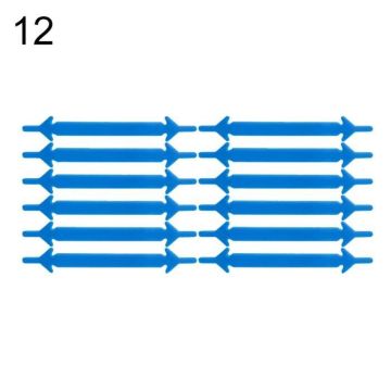 12pcs créatif solide couleur unisexe silicone flèche élastique forme aucun lien lacets bleu ciel