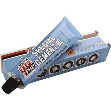Ciment spécial pour réparation de pneus - TIP TOP - Tube 30g - Couleur bleue - Pour moto - Vulcanisation