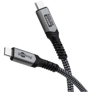 Câble USB - GOOBAY - Câble de charge rapide USB-C 240W - 40 Gbit - Compatible HDR10 - Flexible et doux