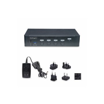 Commutateur KVM - STARTECH - 4 Ports - 4K 60Hz - Prise en charge HDR - Boîtier métallique
