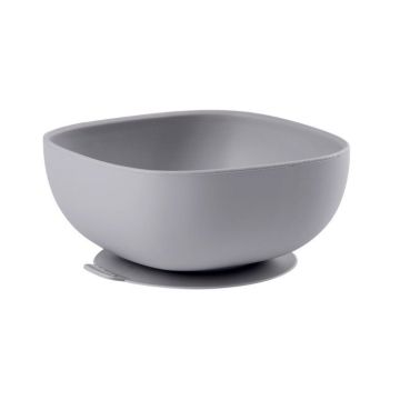 Bol Ventouse pour Enfant - BÉABA - Gris - 100% silicone - Matière douce et résistante