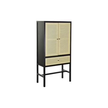 armoire 80 x 38 x 160 cm sapin naturel noir