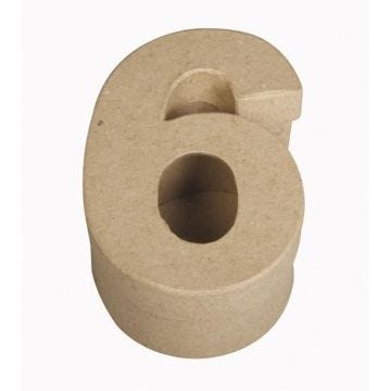 Boite chiffre 6 - Papier mâché - 7,5x4x12cm - Rayher