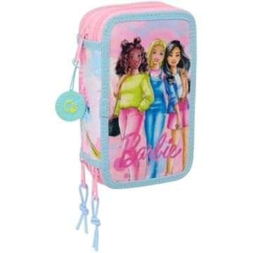 Trousse Scolaire - SAFTA - Barbie Painterly - 37 Outils Inclus - Multicolore - Pour Enfants de 5 à 14 Ans