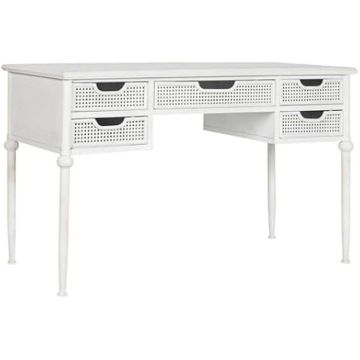 Bureau - HOME ESPRIT - Modèle Droit - Blanc - Métal - 76 cm de hauteur
