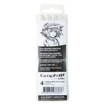 Pochette de 4 Fine liners Noir Manga de Graph'It