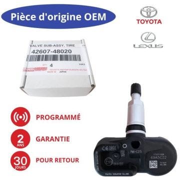 Capteur de pression des pneus - SCHRADER - TOYOTA C-HR I - Préprogrammé - Noir - Garantie 2 ans