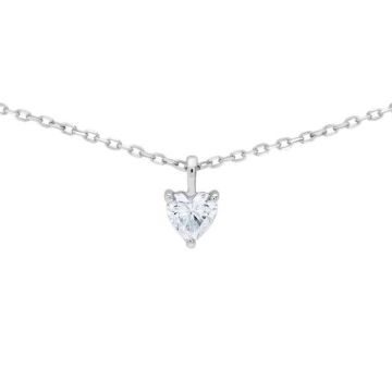 Collier - BRILLAXIS - Collier Brillaxis or blanc 18 carats coeur oxyde - Couleur de la matière:Blanc Taille/Longueur:42 cm