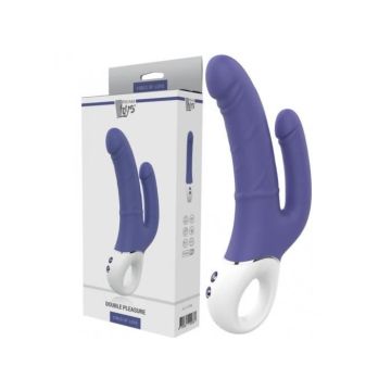 Vibromasseur - DREAM TOYS - Double Pleasure - Rechargeable - Violet - Moyen