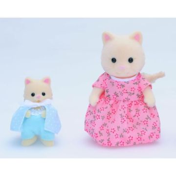 SYLVANIAN FAMILIES - Set Le nouveau venu - Couffin à bascule et figurines chat crème - PRÊT A JOUER