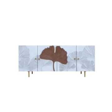 buffet métal bois de manguier (177 x 45 x 75 cm)