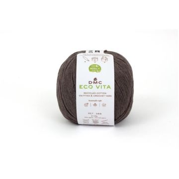 Fil Coton Recyclé - DMC - Eco Vita 3mm - 100g - Couleur Marron - Tricot et Crochet