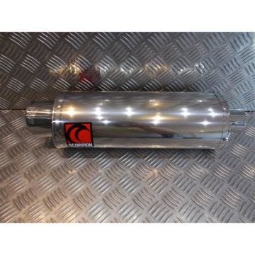 silencieux scorpion large oval plat inox 350 mm moto 18.115101 SC53SEO pot echappement
