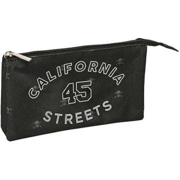 Trousse Triple Safta California pour Enfants - Confortable et Polyvalente - Qualité et Résistance - Noir