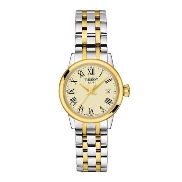 Bracelet acier femme - TISSOT - Montre femme Tissot Classic Dream Lady bicolore - Couleur de la matière:Blanc et Jaune
