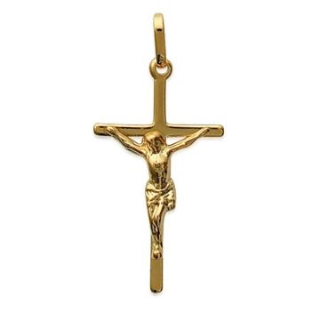 Tous les pendentifs et médailles homme - BRILLAXIS - Pendentif Brillaxis Christ crucifié plaqué or - Couleur de la matière:Jaune