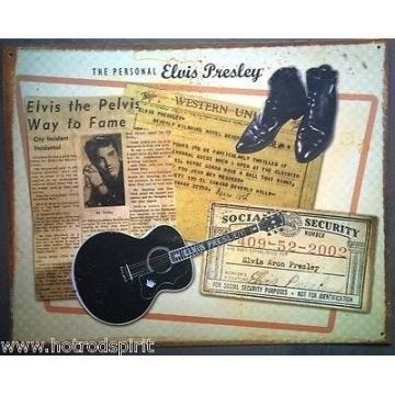 Plaque publicitaire - Elvis Presley - Sott10022 - Métal peint - Vintage - 40x30 cm