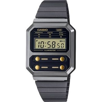 Casio - Montre Hommes - Quartz - Digital - Bracelet Acier inoxydable Noir - A100WEGG-1A2EF