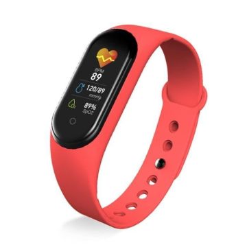 Montre connectée,M5 montres intelligentes Fitness sommeil Tracker Sport Bracelet intelligent fréquence - Type 03 Red Watch