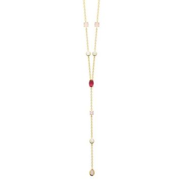 Collier - Brillaxis - Collier Brillaxis en Y et oxydes de zirconium - Couleur de la matière:Jaune Taille/Longueur:45 cm