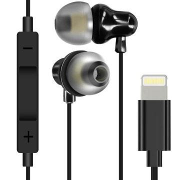 Écouteurs Filaires - LINQ - Intra-auriculaires - Lightning - Microphone Intégré - 1.2m Résistant