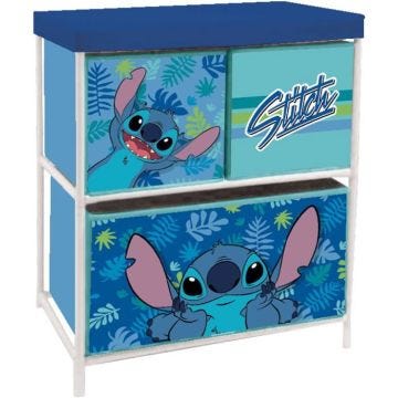 STITCH - Petit meuble de rangement 3 corbeilles