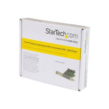 StarTech.com Carte contrôleur PCI Express à 7 ports USB 3.0 - 6 externes 1 interne - Alimentation SATA (PEXUSB3S7)