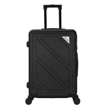 DEELUXE - Valise moyenne taille 65cm ABS Rigide 4 roues double DOWNTOWN NOIR