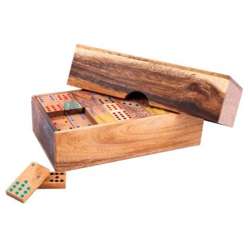 Jeu de réflexion: Dominos double 12 en bois - 2 à 8 joueurs - jeu de société en bois écologique