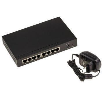 Switch réseau 2.5 gigabit Lan ethernet 10 100 1000 2500 Mbps 8 ports RJ45 avec alimentation externe. Bande passante 40Gbps