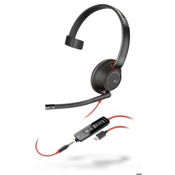 Casque d'écoute téléphonique - PLANTRONICS - Blackwire C5210 - USB-C - Noir - Sur-oreille