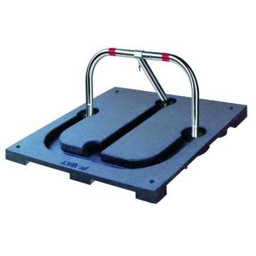 Barrière de parking premium Rabattable, à clef, 3 pieds sur plaque