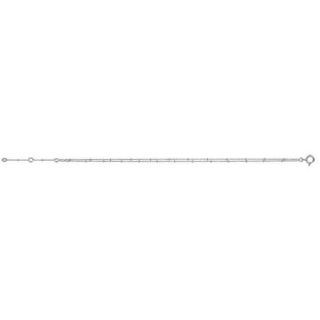 Bracelet - BRILLAXIS - Bracelet chaine boule 2 rangs or blanc 18 carats - Couleur de la matière:Blanc Taille/Longueur:18 cm