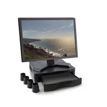 Socle pour écran - Ewent - EW1280 - Hauteur réglable - Tiroir intégré - Noir