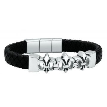 Bracelet homme où femme POLICE VALLEJO S14AMV01B. Noir. Gris. Acier inoxydable. Autre fermoir.