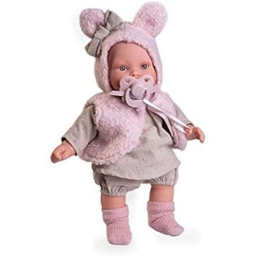 Poupée Antonio Juan - Kika larmitaines avec gilet d'oreille - Mécanisme Lloro / Cry - Rose - Pour Enfant Fille