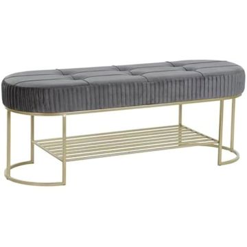 Banquette - DKD HOME DECOR - Standard - Métal - 2 places - Doré et gris