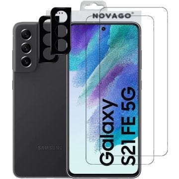 Pour Samsung Galaxy S21 FE 5G , 2 Films de protection écran + 2 protections de la caméra