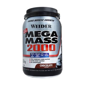 WEIDER - Protéine de chocolat Mega Mass 2000 1,5 kg de poudre (Chocolat)