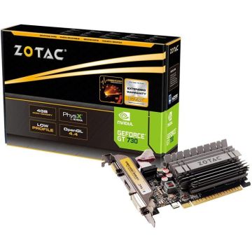 Carte Graphique - ZOTAC - GeForce GT 730 - 4 Go - Sans Ventilateur - 4K Ready - VR Ready