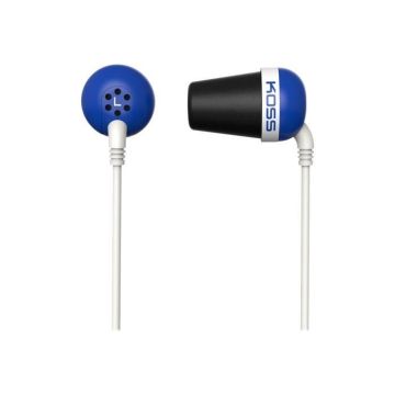Koss PLUG Écouteurs intra-auriculaire jack 3.5mm isolation acoustique bleu