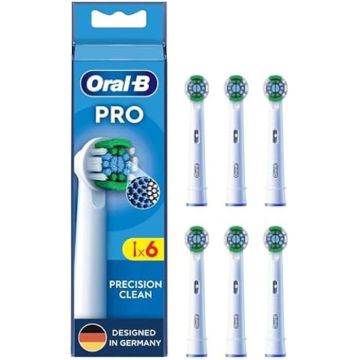 Brosse à dents électrique - ORAL-B - Pro Precision Clean - Lot de 6 - Poils en forme de X - Nettoyage optimal