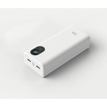 Batterie de secours WE pour PC portable 27000 mah / 65W Ecran LCD, entrée: USB-C + micro USB, sortie: 2*USB+ 1 USB-C Blanc