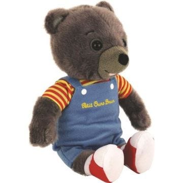 Jemini Petit Ours Brun peluche 22cm salopette