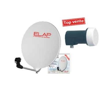 ANTENNE SATELLITE Ø 70 CM COMPOSITE AVEC LNB UNIVERSEL SINGLE - ELAP 700018