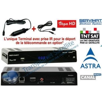 Pack SERVIMAT VEGA HD PVR TNTSAT + Allume-cigare + Infrarouge + Cordon HDMI offert