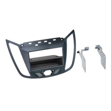 Adaptateur de façade 2-DIN - ACV - Ford C-Max - Gris foncé - Inbay® - Compatible avec autoradios 2-DIN