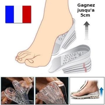 SIMPLISIM: Paire de Semelle Talonnette Discrète Grandissante Rehaussante Chaussure Silicone