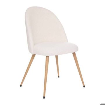 Chaise bouclette Slano blanc Atmosphera - Blanc